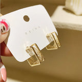 14k Real Filled Stud Earrings CZ Mosaic Women Earrings