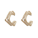 14k Real Filled Stud Earrings CZ Mosaic Women Earrings