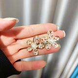 14k Real Filled Stud Earrings CZ Mosaic Women Earrings