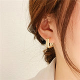 14k Real Filled Stud Earrings CZ Mosaic Women Earrings