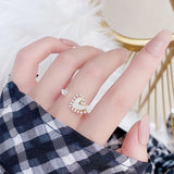 JUWANG 14k Plated Shell Love Open Ring for Women