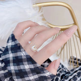 JUWANG 14k Plated Shell Love Open Ring for Women