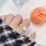 JUWANG 14k Plated Shell Love Open Ring for Women