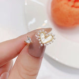 JUWANG 14k Plated Shell Love Open Ring for Women
