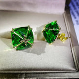 14k Real Filled Stud Earrings For Women Cubic Zirconia Brincos Earrings