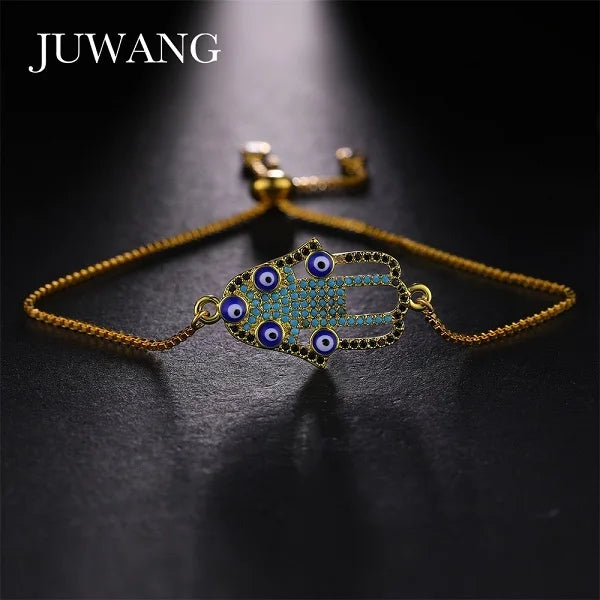 CZ Evil Eye Hamsa Hand Bracelets for Women