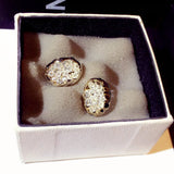 JUWANG Rhinestone Geometry Stud Earrings Elegant Lady Jewelry