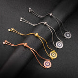Evil Eye Charm Bracelet for Women, Copper Chain, Pull-Out Adjust