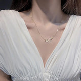 JUWANG Heart Necklace for Women Zircon Wedding Necklaces