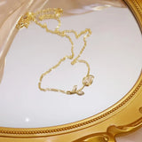 JUWANG Heart Necklace for Women Zircon Wedding Necklaces