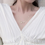 JUWANG Heart Necklace for Women Zircon Wedding Necklaces