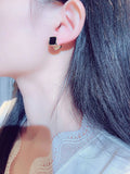 Double Sided Micro Rhinestone Magnetic Earrings
