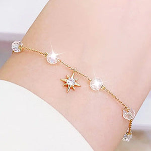 JUWANG Double Layer Star Zircon Necklace Engagement Jewelry