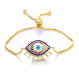 Evil Eye Chain Bracelet Abalone Shell Eyes Charm Link