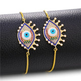 Evil Eye Chain Bracelet Abalone Shell Eyes Charm Link
