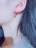 JUWANG Rhinestone Earrings, Temperament Charm Round Earrings