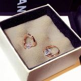 JUWANG Rhinestone Earrings, Temperament Charm Round Earrings