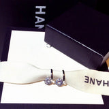 JUWANG Rhinestone Earrings, Temperament Charm Round Earrings