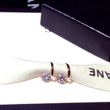 JUWANG Rhinestone Earrings, Temperament Charm Round Earrings