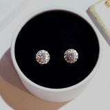 JUWANG Round Shape Ear Stud for Lady Wedding Fine Jewelry Earrings