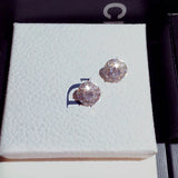 JUWANG Round Shape Ear Stud for Lady Wedding Fine Jewelry Earrings