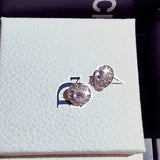 JUWANG Round Shape Ear Stud for Lady Wedding Fine Jewelry Earrings