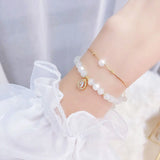 JUWANG Zircon Chain Bracelets with Pearls