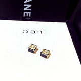 JUWANG Geometry Earrings Hollow Out Square Shine Tiny Delicate Accessories
