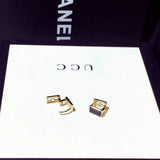JUWANG Geometry Earrings Hollow Out Square Shine Tiny Delicate Accessories