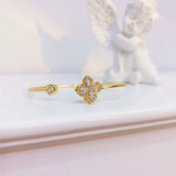 Four Leaf Clover Rotatable Bracelets Tiny Women Bracelets