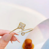 Four Leaf Clover Rotatable Bracelets Tiny Women Bracelets