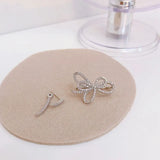 JUWANG Non Pierced Earrings Bowknot Shine Earring Lady Pendant Accessories