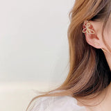 JUWANG Non Pierced Earrings Bowknot Shine Earring Lady Pendant Accessories