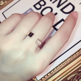 JUWANG Geometric Crystal Open Adjustable Rings