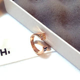 JUWANG Geometric Crystal Open Adjustable Rings