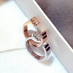 JUWANG Geometric Crystal Open Adjustable Rings