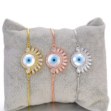 CZ Evil Eye Chain Bracelet for Women - Christmas Jewelry