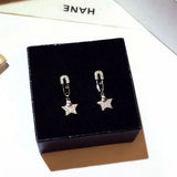 JUWANG Paper Clip Earrings Micro Inlaid Rhinestone Charm Earrings