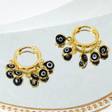 JUWANG Plated 14k Evil Eye Earrings Zircon Multicolor Jewelry for Women Gift