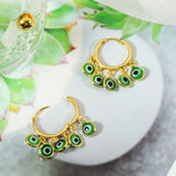 JUWANG Plated 14k Evil Eye Earrings Zircon Multicolor Jewelry for Women Gift