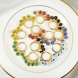 JUWANG Plated 14k Evil Eye Earrings Zircon Multicolor Jewelry for Women Gift