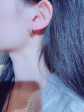 JUWANG Round Micro Inlaid Rhinestone Ear Stud for Women