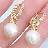 Romantic Zircon Earring - 14K Real Pearl Earring Pendant