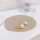 Romantic Zircon Earring - 14K Real Pearl Earring Pendant