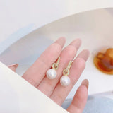 Romantic Zircon Earring - 14K Real Pearl Earring Pendant