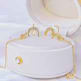 JUWANG Star Moon Goddess 14K Earring for Women