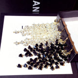 JUWANG Shine Glamour Crystal Earrings Long Flash Jewelry