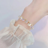 JUWANG Flash Bracelets Crystal Minimalist Bracelet For Women