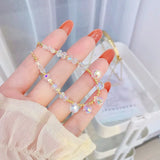 JUWANG Flash Bracelets Crystal Minimalist Bracelet For Women