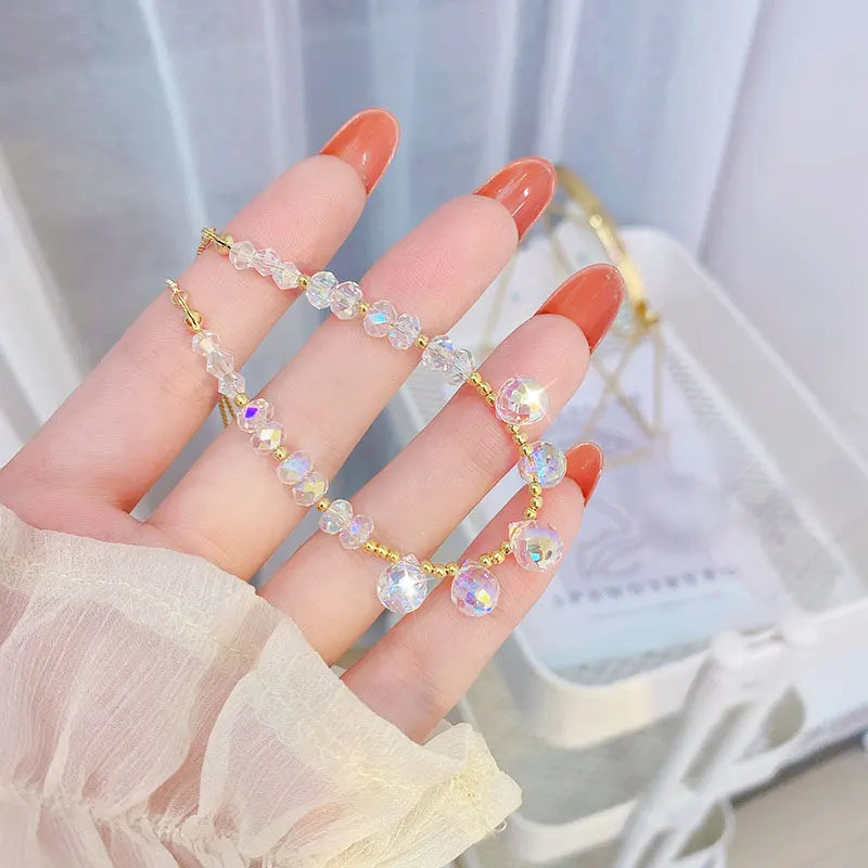 JUWANG Flash Bracelets Crystal Minimalist Bracelet For Women